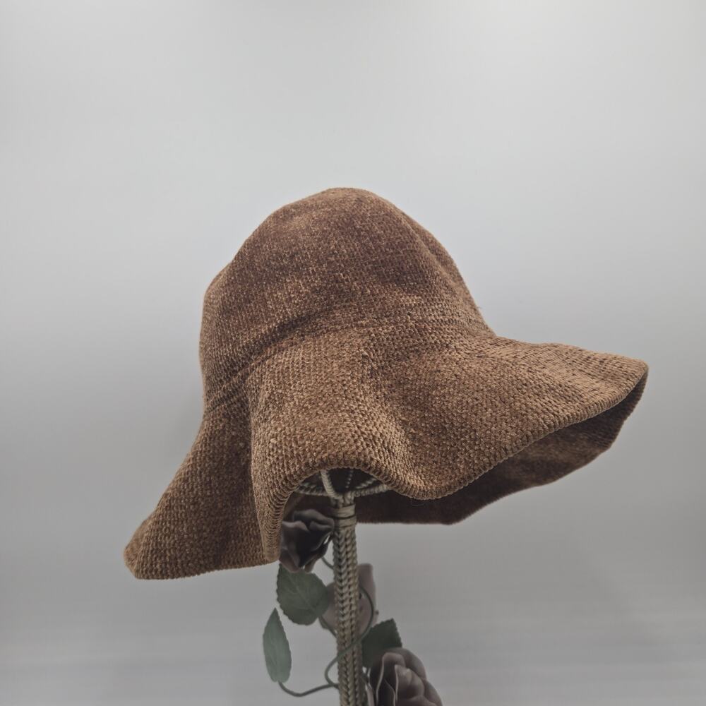 Vintage Britt’s Knits Getaway Panama Bucket Hat Brown Getaway Foldable Chenille